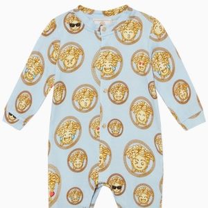 Versace Medusa emoji motif romper baby
